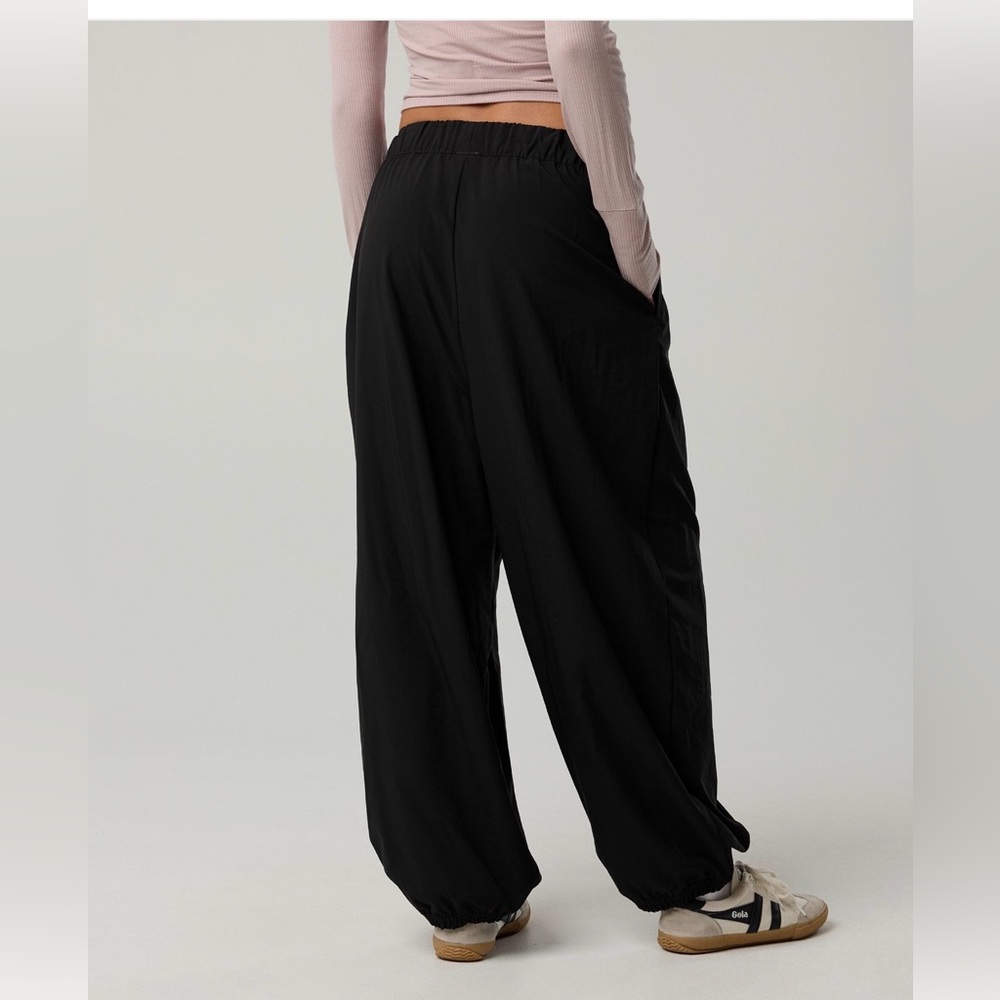 Pink Wrap Top and Black Pants